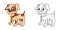 Little dog. Puppy. Black and white vector illustration for coloring book Royalty Free Stock Photo